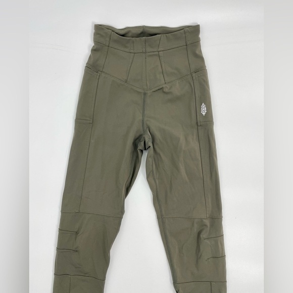 FP Movement Keep It Up High Rise 7/8 Army Green Athleisure Leggings Neutral XS - Picture 3 of 10